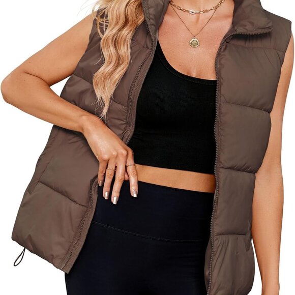 Puffer Vest for Women's Outerwear Vests Puffy Oversized 2024 Quilted Vest Tops J - Picture 1 of 7
